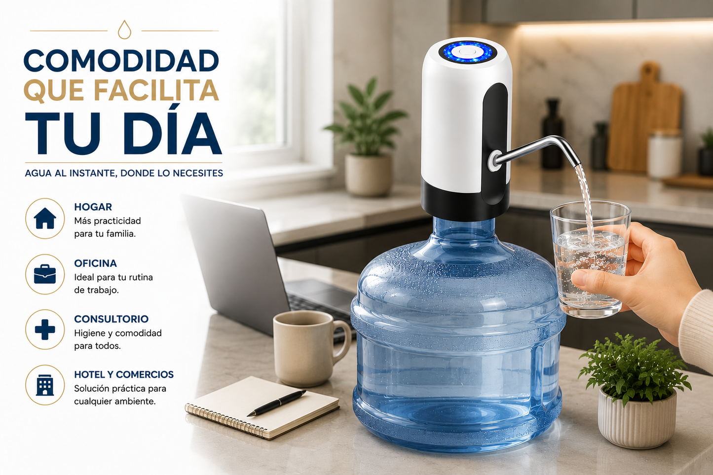 Dispensador Automático de Agua Recargable USB
