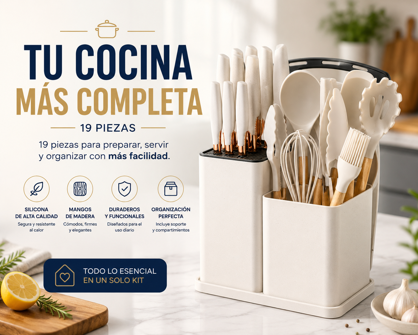 Kit Completo de Utensilios de Cocina – 19 Piezas
