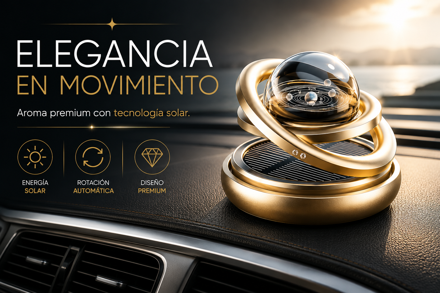 AMBIENTADOR SOLAR GIRATORIO PARA AUTO