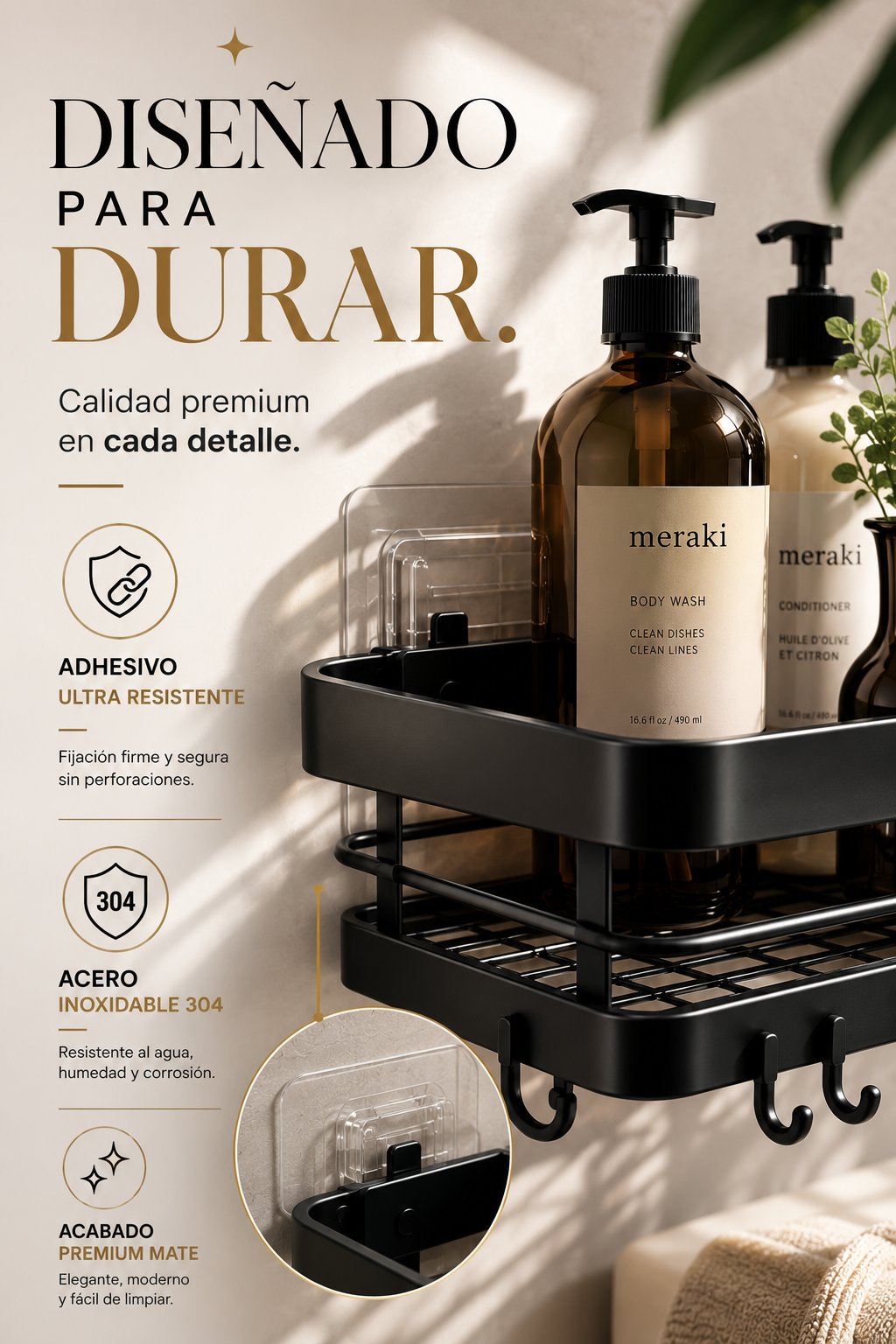 Organizador Adhesivo Premium 5 en 1 – Más Espacio sin Perforar